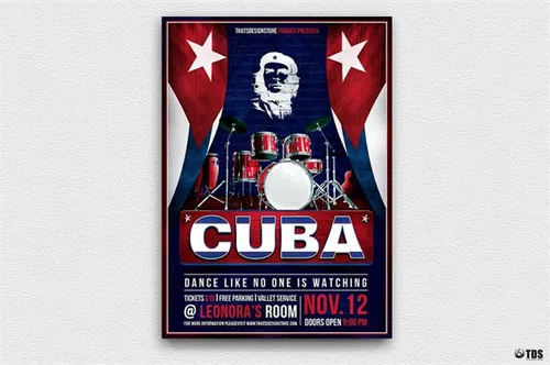 古巴萨尔萨音乐海报传单设计模板 Cuban-Live-Salsa-Flyer-Template-V3