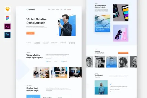数字代理网站模板(SKETCH , FIG , XD , PSD)