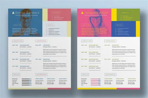 现代简历求职信模板设计 BoxMe-Resume-CV-2-pack