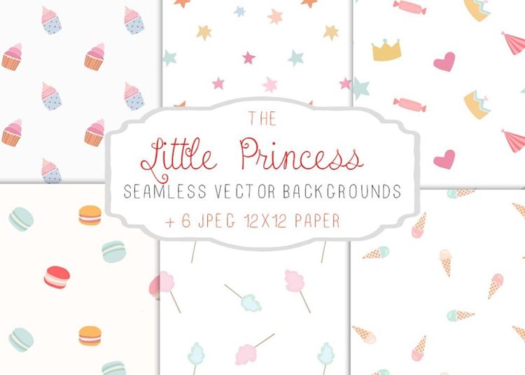 美食插画图案无缝背景Cute party backgrounds