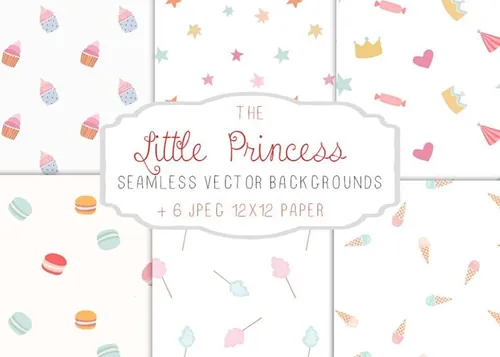 美食插画图案无缝背景Cute party backgrounds