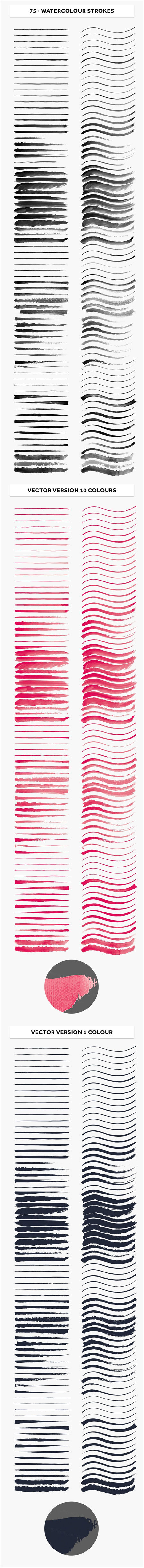 手绘水彩Ai矢量画笔设计素材 REAL WATERCOLOR FOR