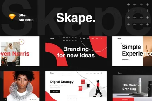 时尚高端个性的高品质新孟菲斯风格banner网站设计模板（sketch