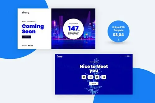 多概念的即将上线网页模板PSD模板工具包(PSD)