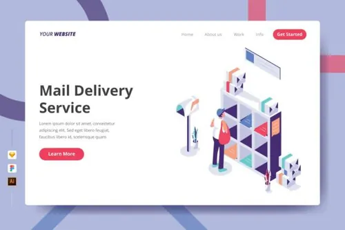 快递服务概念首页模板下载（Ai,Sketch）