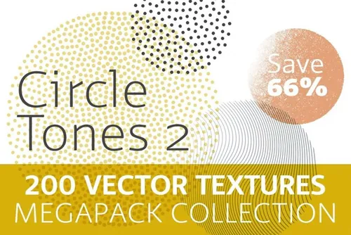 200个矢量彩色半调噪点纹理200_Vector_Circl