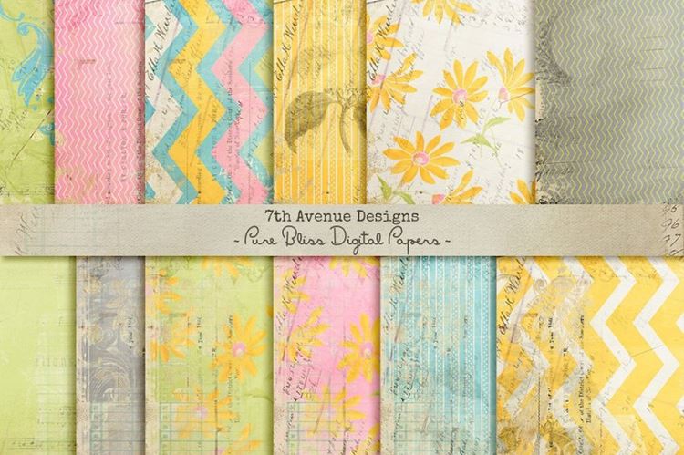 复古纹理无缝背景Pure Bliss Digital Papers