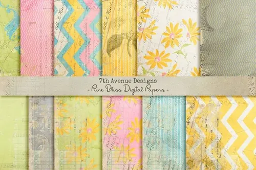 复古纹理无缝背景Pure Bliss Digital Papers