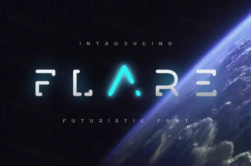 未来派科技科幻电影标题几何装饰英文字体 Flare - Futuristic Science Font