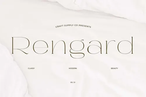 别致的波西米亚风格现代少女婚礼请柬英文衬线字体 Rengard - Modern Serif Typeface