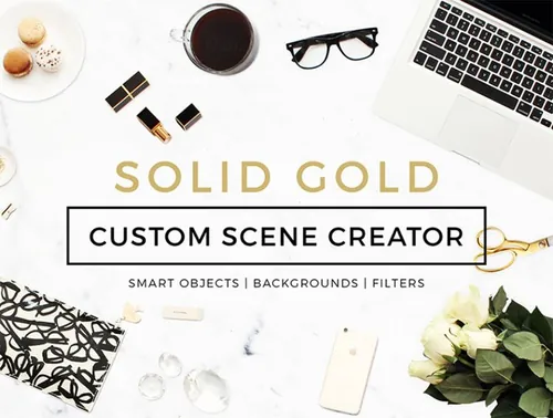 自定义场景贴图样机创建器Solid Gold Scene Creator