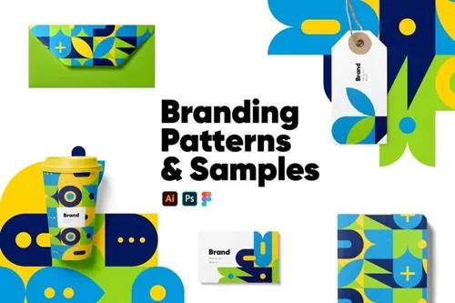现代抽象企业品牌几何矢量图案素材 Branding Patt