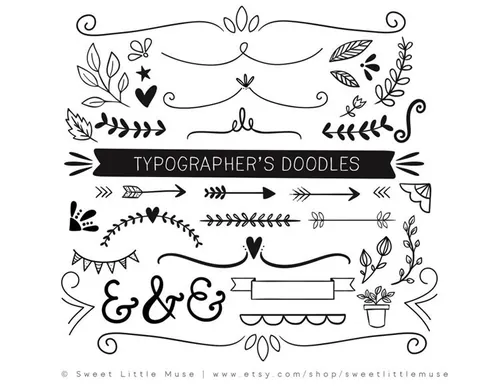 手绘涂鸦插图Doodle Clip Art for Typographers