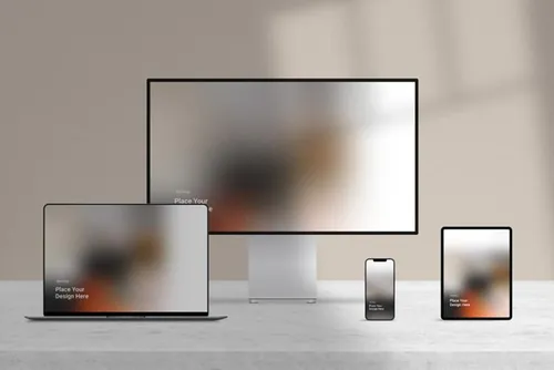 高质量苹果全家桶APP UI设计界面展示样机PSD模板 Di