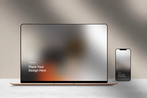 高质量苹果笔记本iPhone手机APP UI设计界面展示样机