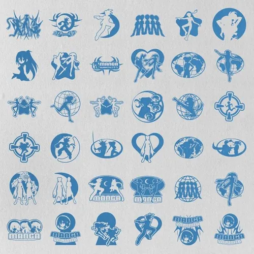 Y2K千禧风复古日本早期动漫剪影装饰素材合辑 80+ Ani