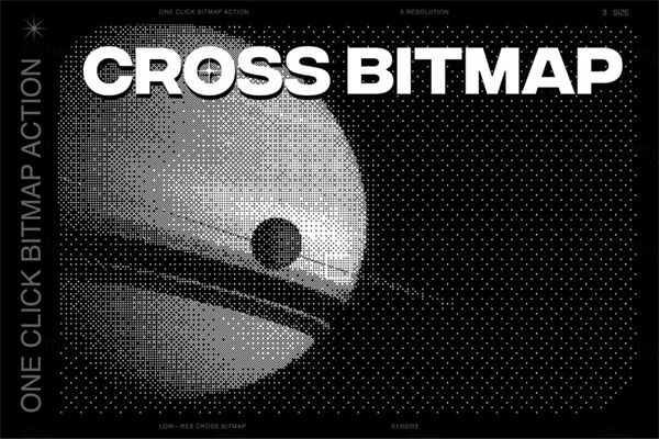 新复古未来主义蒸汽波8位像素化点状效果噪点像素抖动PS动作 Cross