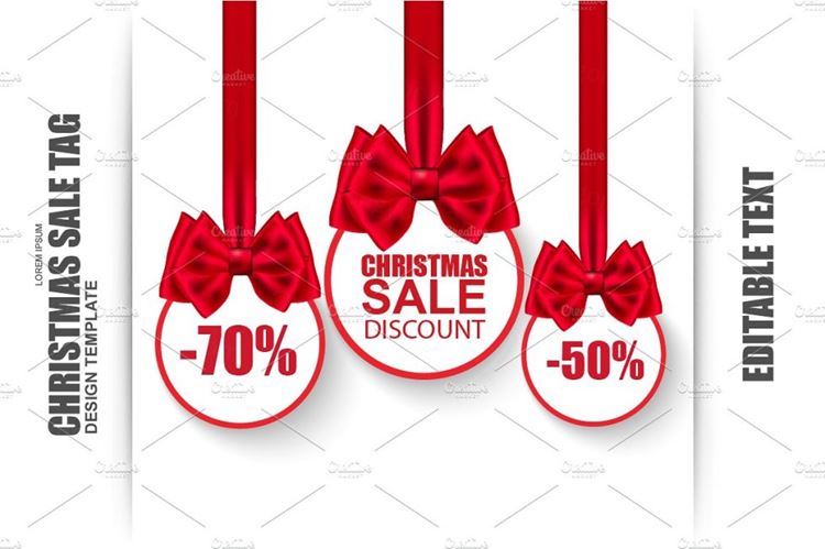 圣诞节销售标签设计素材Christmas Sale