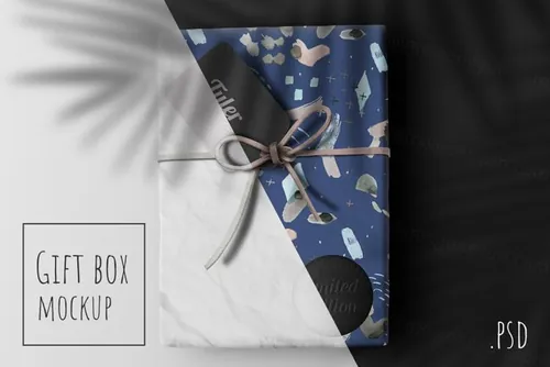 高品质的礼品盒展示样机PSD模版 Gift box mockup