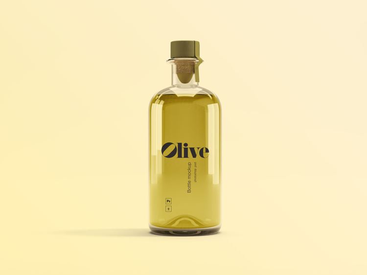 橄榄油瓶贴图样机模版素材 Olive Oil Bottle Mockup