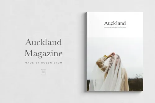 极简主义多功能杂志画册设计模板 Auckland-Magazine