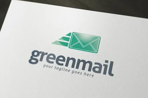 绿色电子邮件标志logo设计模板 Green-Mail-Logo-Template