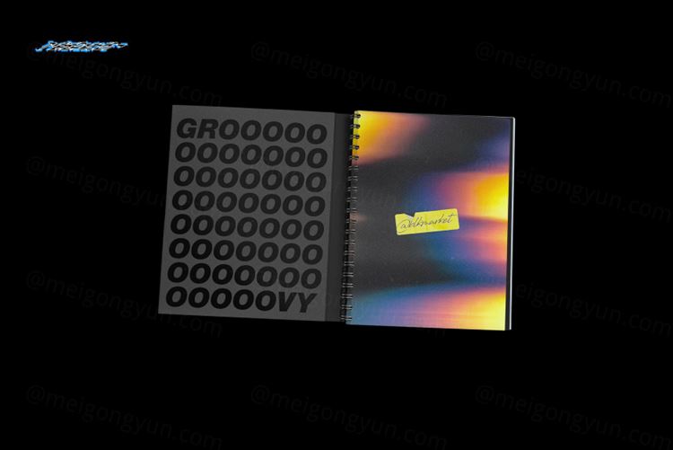 胶圈装订笔记本记事本封面设计贴图展示样机模板 Blkmarket - Spiral Bound Editorial