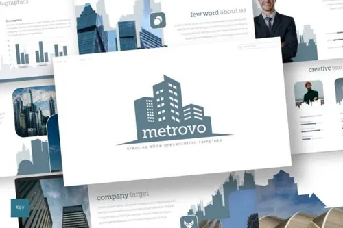 企业推介会演讲稿公司简介幻灯片模板 Metrovo – Keynote Template