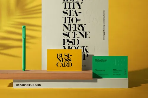 高质量名片卡片品牌VI设计贴图样机模板 Identity S