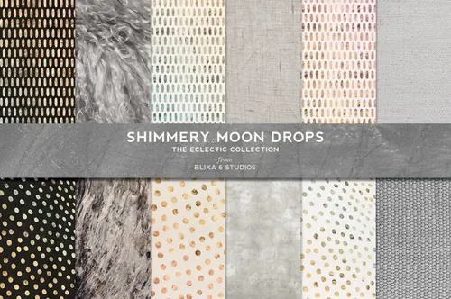 手绘金箔图案有机纹理背景设计素材 Shimmery Moon