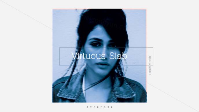 一款现代衬线英文字体Virtuous Slab Font