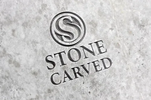 石头凹陷LOGO模拟样机模版 Carved Stone Logo Mockup PSD