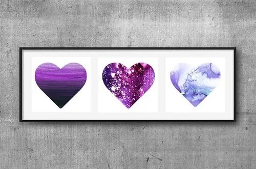 柔和色彩手绘水彩心形插画素材 Watercolor-Hear