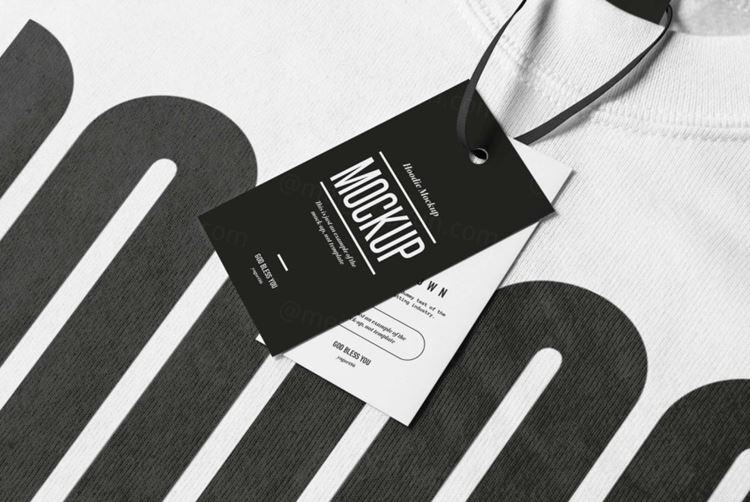 秋冬季节长袖圆领服装标签设计模板  Crewneck Sweater Mock-up