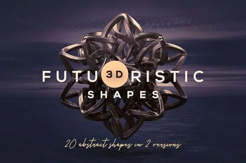 三维渲染未来主义抽象金属形状素材合辑 Futuristic