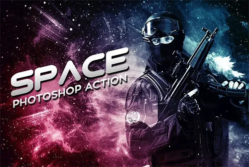 PS喷溅科幻特效动作笔刷 Space Photoshop Action