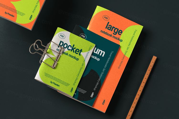 高质量旅行笔记本记事本设计贴图展示样机模板 Travel S