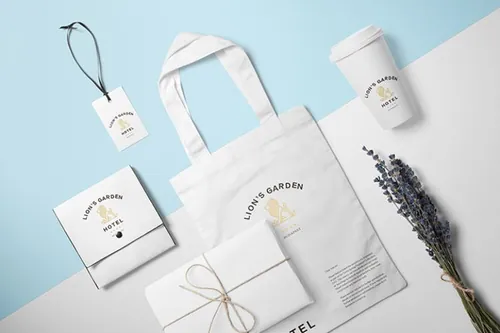 白色帆布袋乐扣杯提案样机展示模板