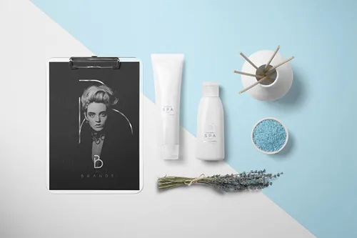 精美的酒店洗漱用品VI提案包装样机模板