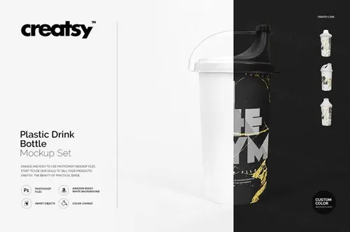 塑料饮料瓶样机模型 Plastic Drink Bottle Mockup Set