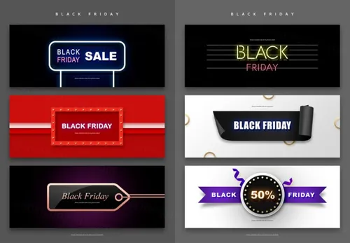 黑色星期五外贸电商促销活动海报PSD模版