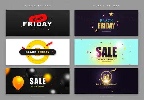 黑色星期五外贸电商促销活动海报PSD模版