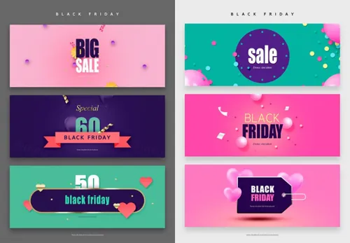 【少女粉】黑色星期五外贸电商促销活动海报PSD模版