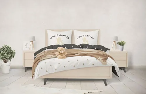 清新风格酒店床品VI贴图样机展示模板