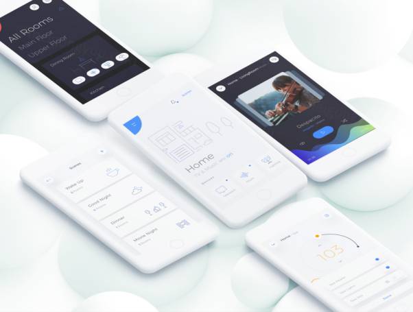 智能家居APP线框图UI kit Smart Home Mobile