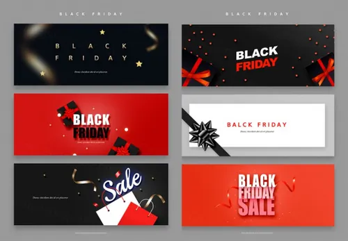 【高端简约风】黑色星期五外贸电商促销活动海报PSD模版