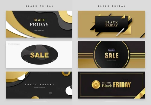 【高端黑金风格】黑色星期五外贸电商促销活动海报PSD模版