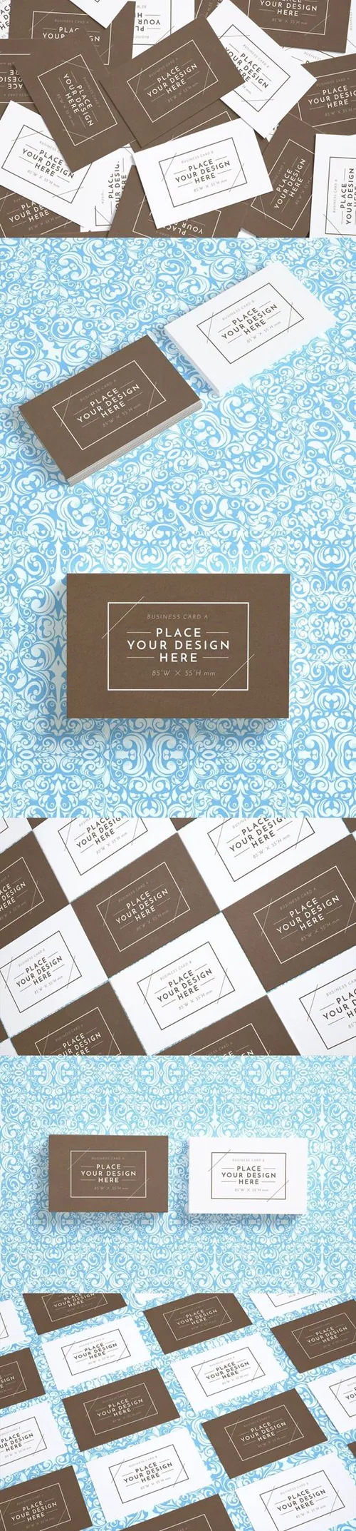 高档的名片样机 Close-up Business Cards Mockup v.4