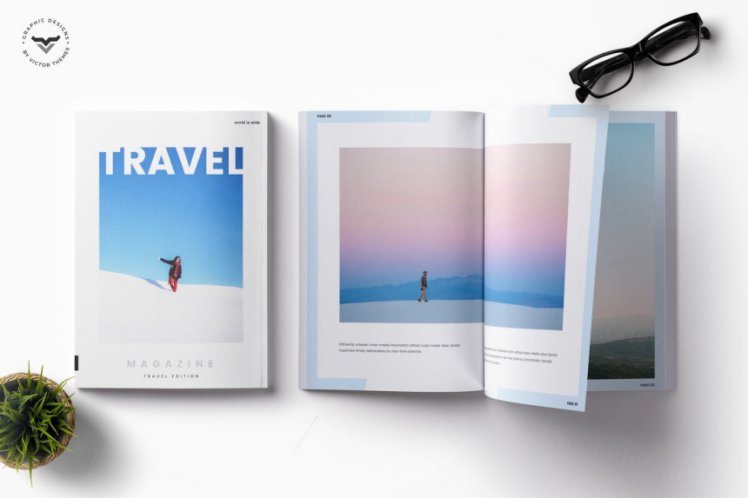 个性旅游杂志宣传册房地产楼书书籍装帧设计模板