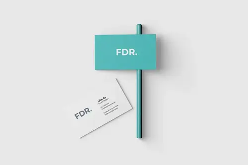 简约名片设计提案样机PSD模板免费下载 Top View Business Card Mo